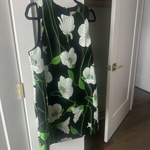 Tuckernuck Black Dress with White Floral and Green Accents